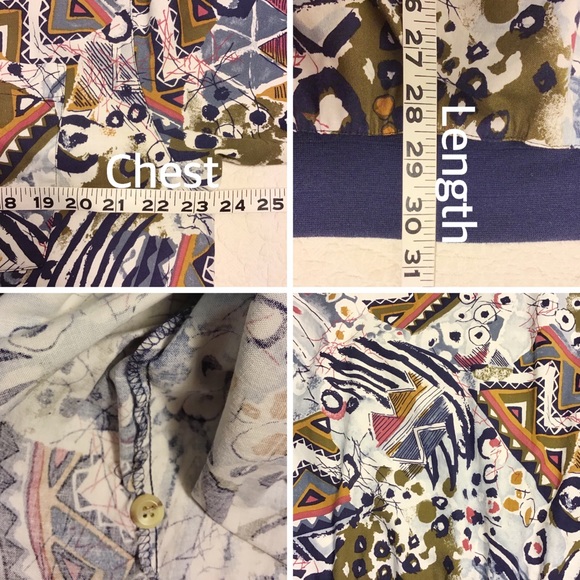 Vintage Men’s Abstract Polo Shirt - Picture 3 of 4